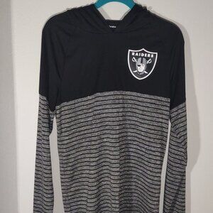 Fanatics Las Vegas Raiders Long Sleeve Hoodie T-Shirt Black/Grey Men's Medium